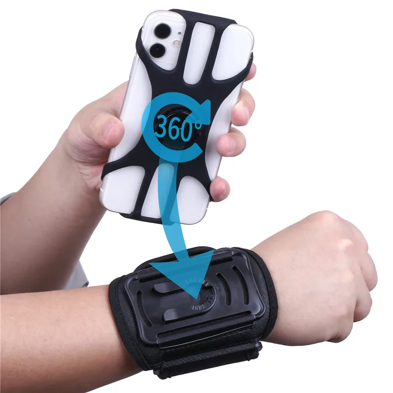 

Outdoor Sports Wrist Phone Bag Removable Rotating 4-6.5 inch Mobile Phone Wristband Wrist Holder Fitness Running Cycling