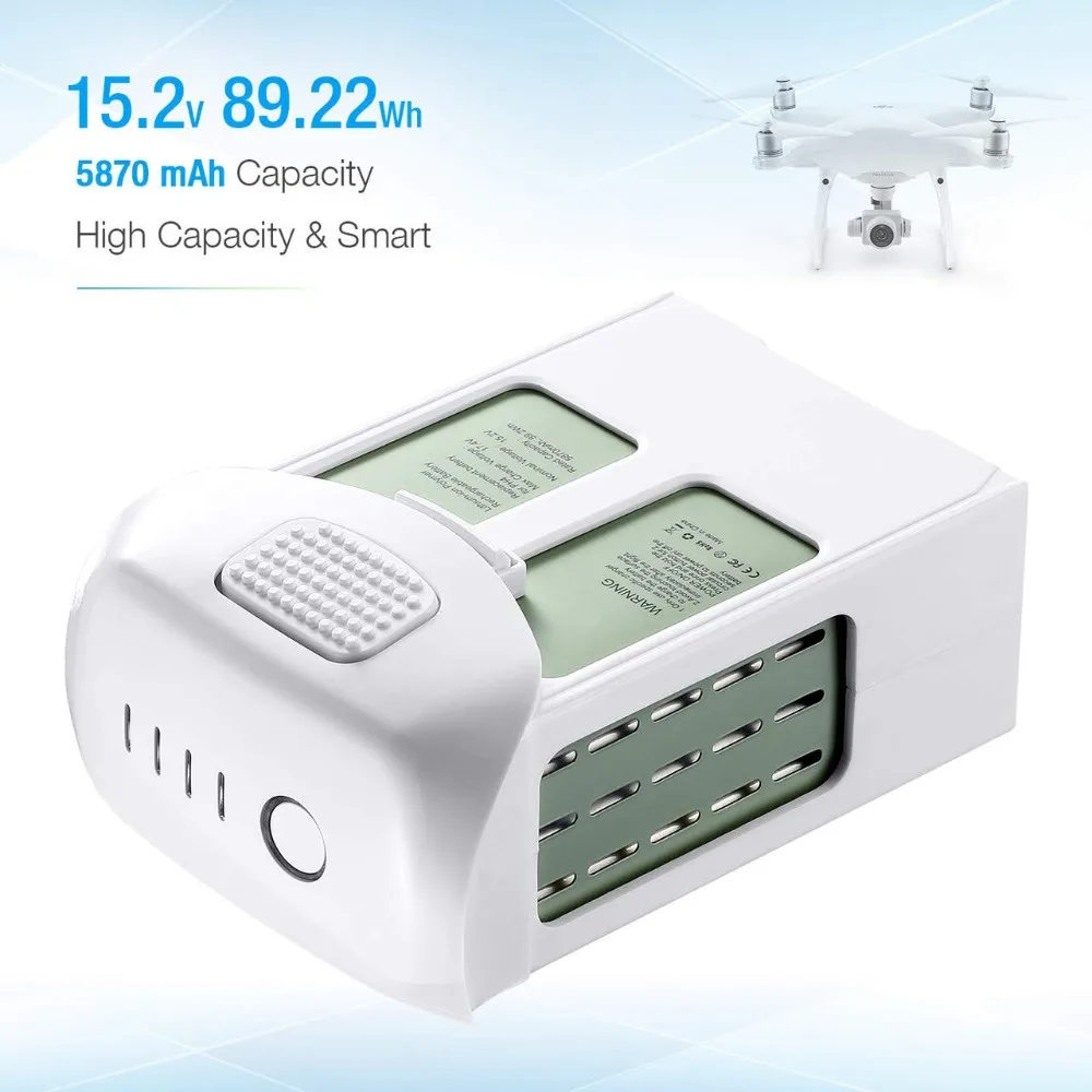 

New for DJI Phantom 4 Series Intelligent Flight Battery (5870mAh, High Capacity) Phantom 4 Pro Battery Max 30 Mins Flight Time