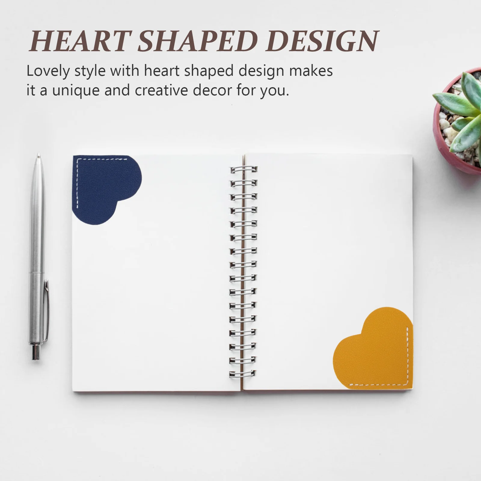 

8Pcs Heart Shape Bookmarks Premium PVC Lovely Page Markers for Journal Letters Decorative Corner Covers Gift for Women