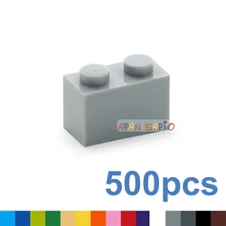 500pcs 1x2 Dots DIY Building Blocks Thick Figures Bricks Educational Creative Plastic Toys for Children Compatible With 3004