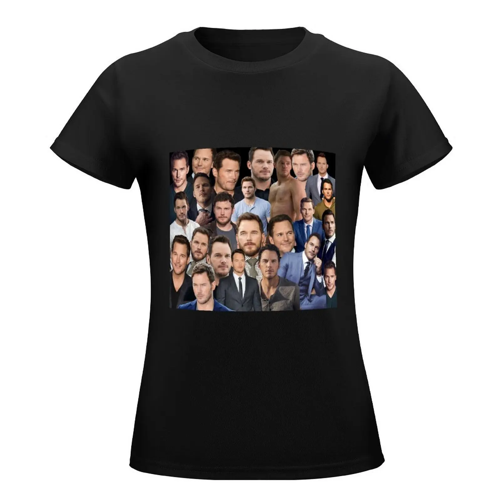 chris pratt photo collage T-Shirt hippie clothes tees Aesthetic clothing kawaii clothes Women's tops