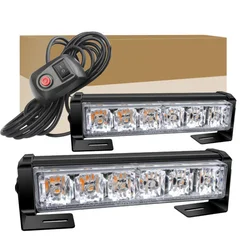 Car Lamp 6led Strobe Light One-to-Two Warning Light Middle Net Strobe Light Strobe Lamp Flash Lamp 12v24v