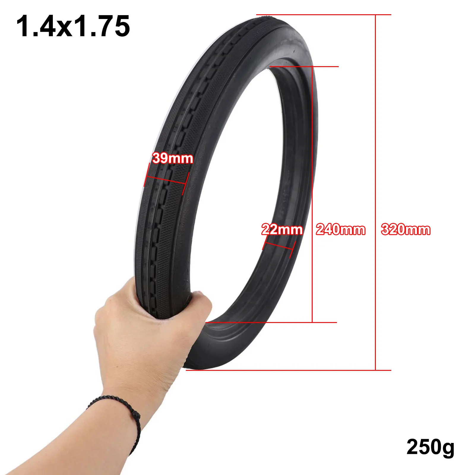 14x1 75 Solid Tire, Noninflatable and Explosionproof, Excellent Grip and Handling, Suitable for Various Terrains