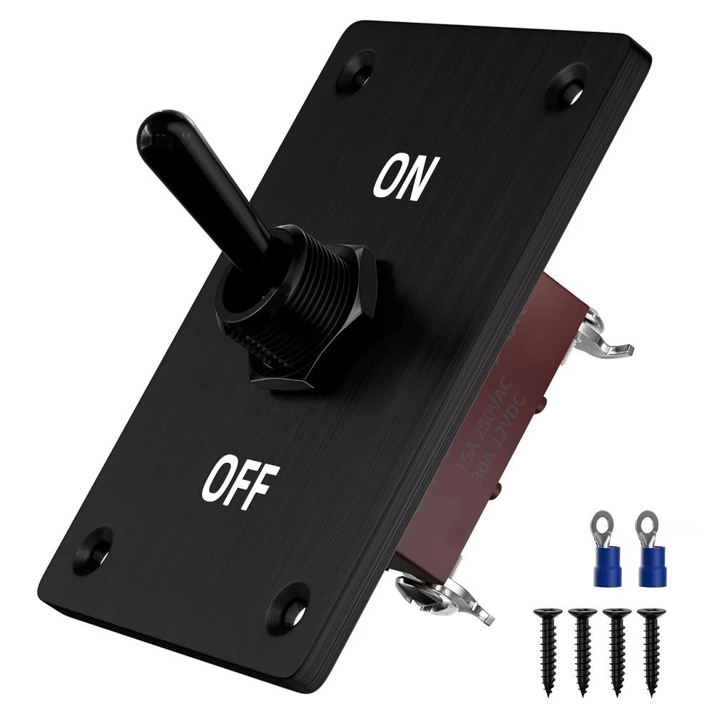 12V 30A SPST For Toggle Switch with Mounting Components for Marine Bilge Alarms RV Vent Fans and or Siren Circuits