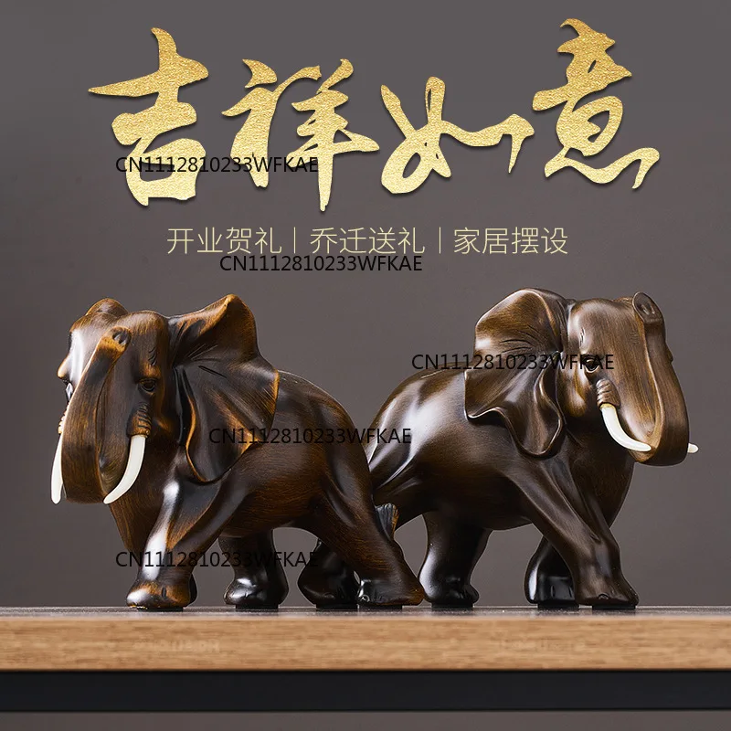 New Chinese elephant ornament, living room lucky office entrance TV cabinet home decoration opening gift