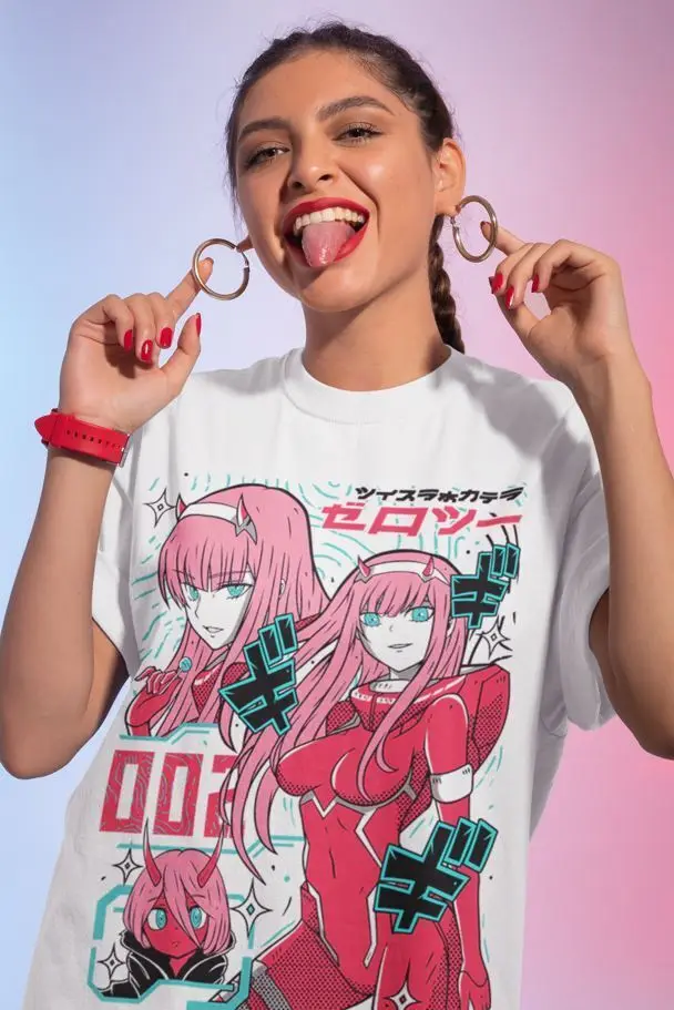 Zero Two Unisex T-Shirt,Anime Aesthetic Anime,Gift,Kawai Vaporwave,Zero Two