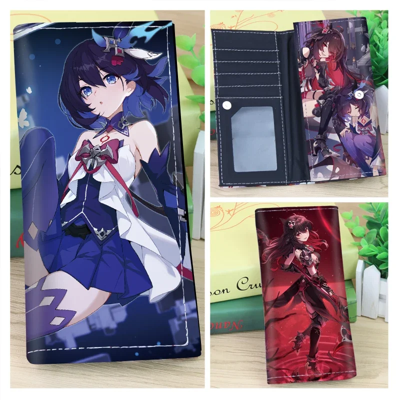 Anime Honkai Impact 3 Seele Vollerei Yae Sakura Elysia Cosplay Long Pattern Coin Purse Card Bag Compact Wallet Mascot Xmas Gift