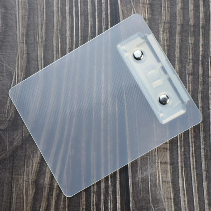 1pc 미니 투명 클립 보드 작은 파일 폴더 주최자 쓰기 패드 종이 홀더 클립 보드 편지지 사무실 학교 용품