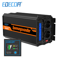 EDECOA 3000W DC 12V 24V to AC 220V 230V converter modified sine wave power inverter 3KW off grid transformer for car home solar