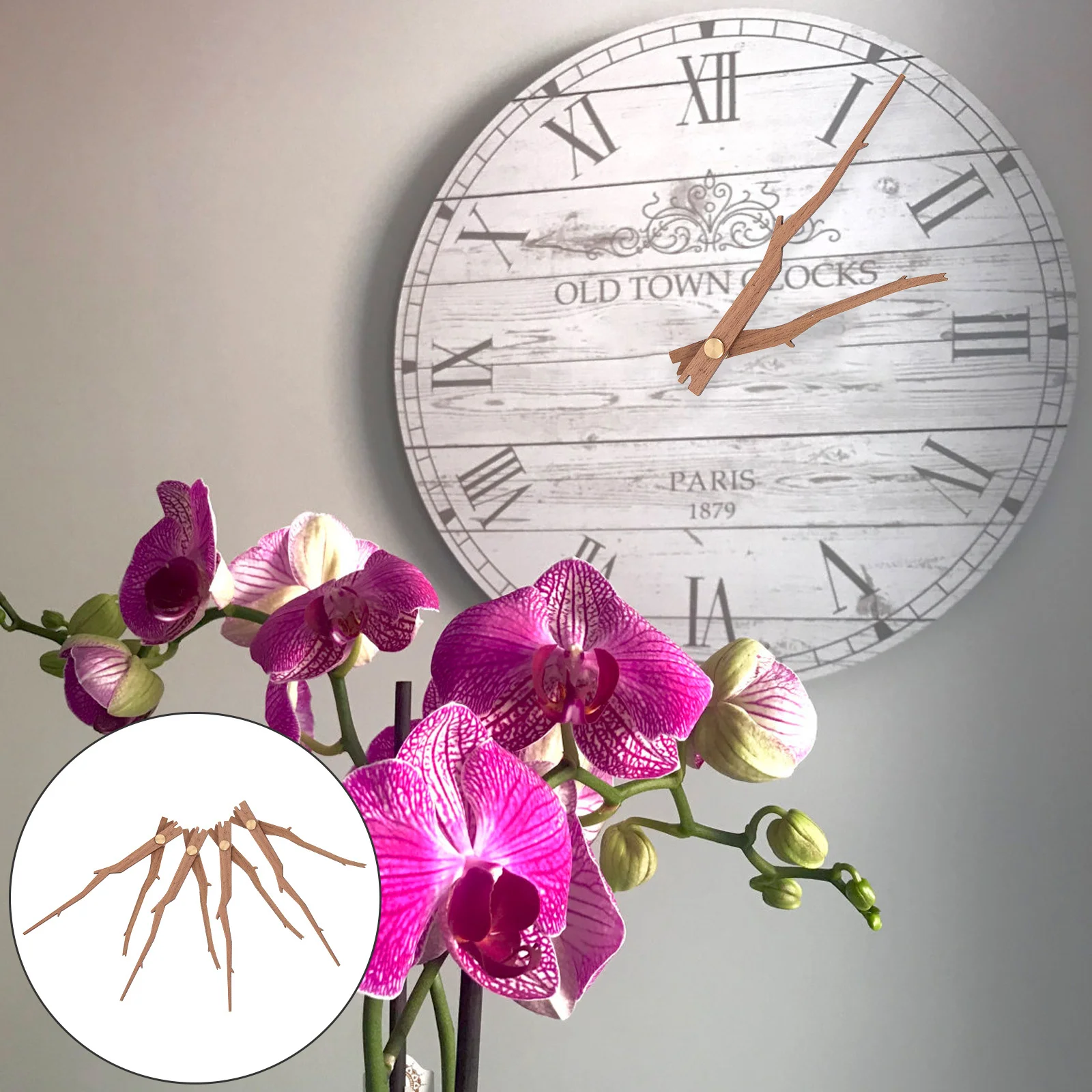 

5Sets Wooden Clock Pointers Simple Design Easy Operation DIY Kits for Home Decorative Wall Clocks Accessories Clock Mechanism