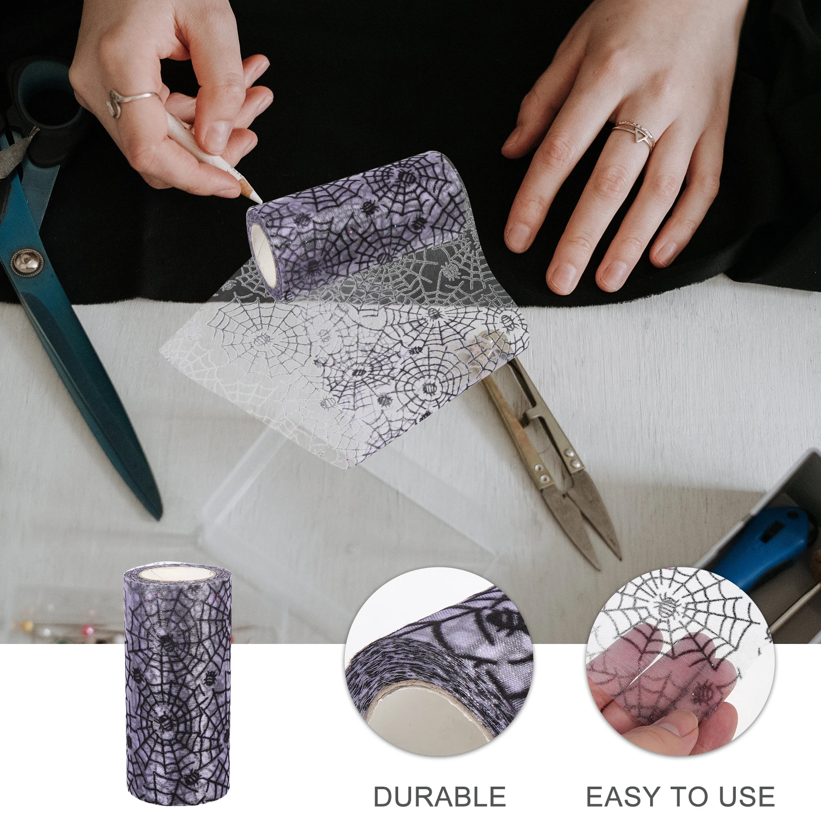 

Mesh Rolls Gold Blue Ribbon Spider Web DIY Supplies Bow Tie Gift Tulle Decorative Ribbon Multi Function Mesh Fabric