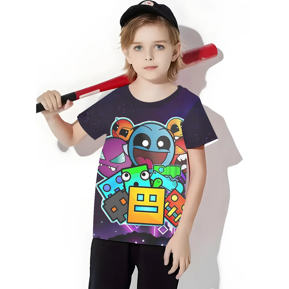 Game-Angry-Geometrys-Dash-3D Print Baby Clothing 5 to 14 Years Male Outdoor Clothes for Children Boy Girl Child T-Shirt Top