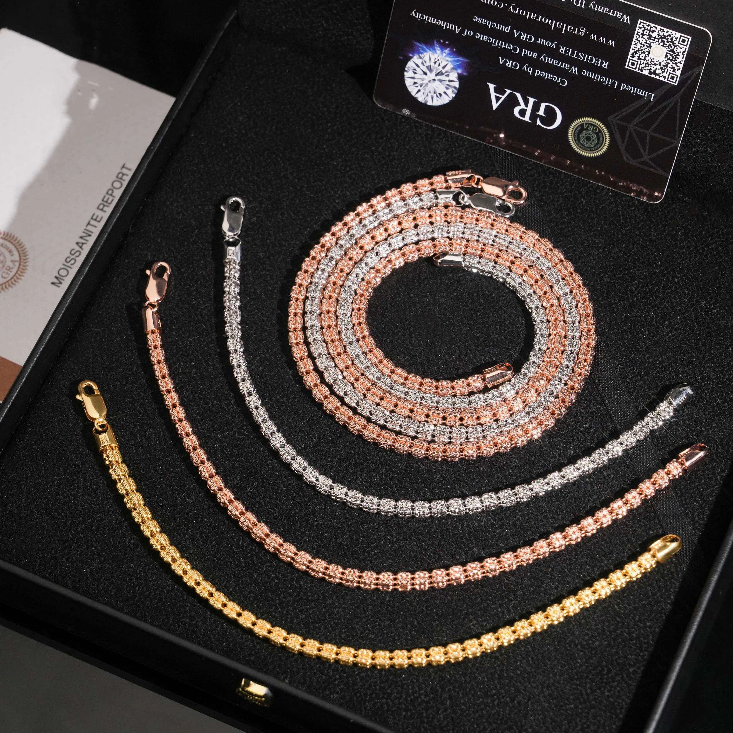 

4mm Hip Hop Jewelry 925 Soild Silver Diamond Cut Iced Out Moon Ice Chains Link Bracelet for Men Rapper