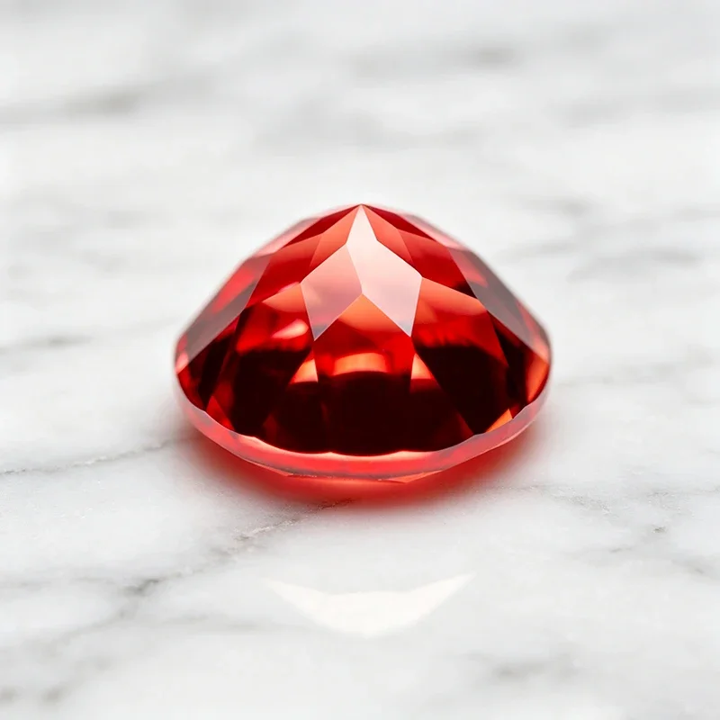Lab Grown Sapphire Sunset Red Round Cut High Quality Gemstone for Advanced Jewelry Rings Earrings Making Selectable Certificate