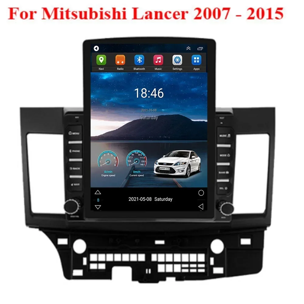 For Tesla Style 2 Din Android 13 Car Radio For Mitsubishi Lancer EX 2008-2015 Multimedia Video Player GPS Stereo Carplay Camera