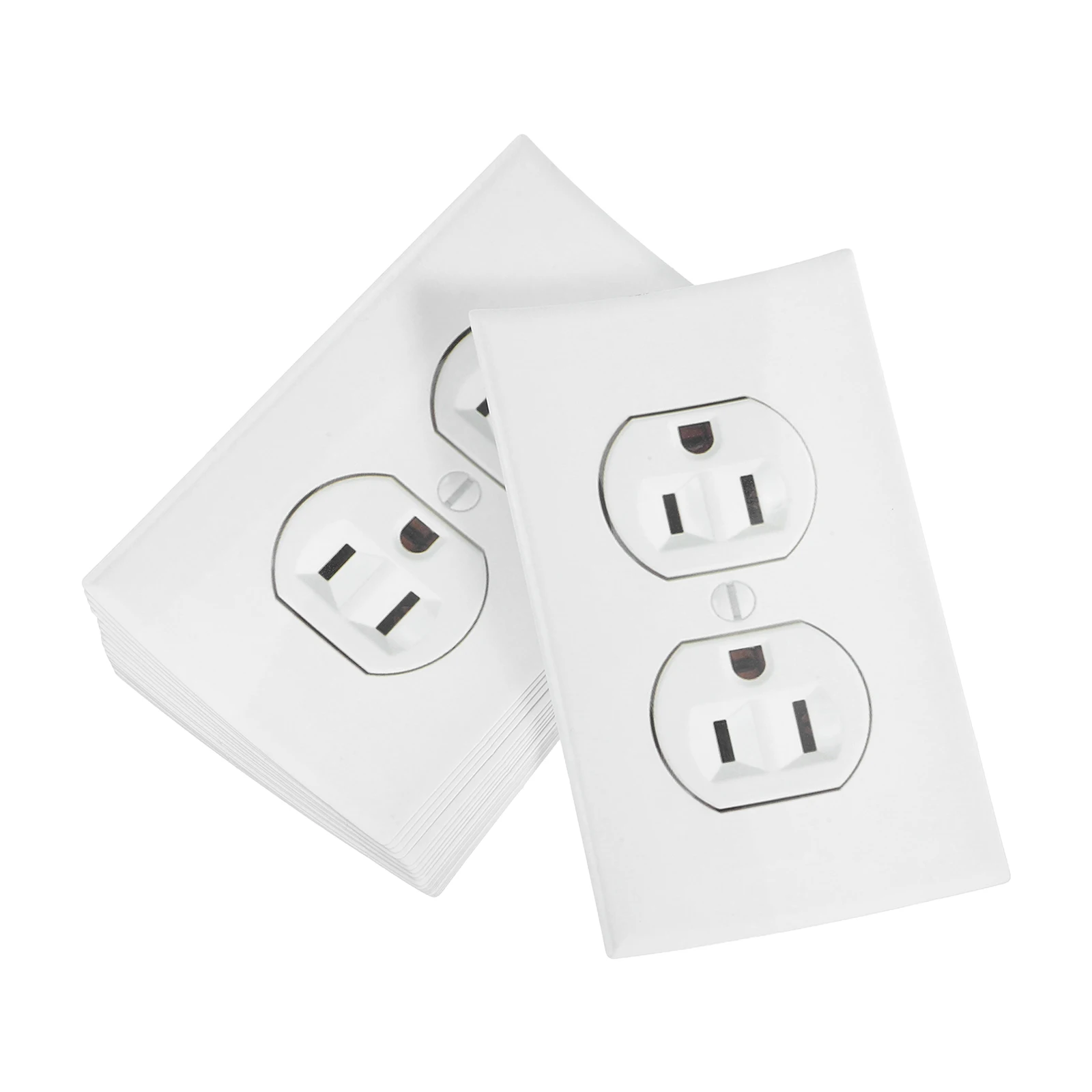 

20pcs Simulated Outlet Stickers Lifelike Socket Covers Durable Vinyl Material Easy Apply Fade Resistant Cafes