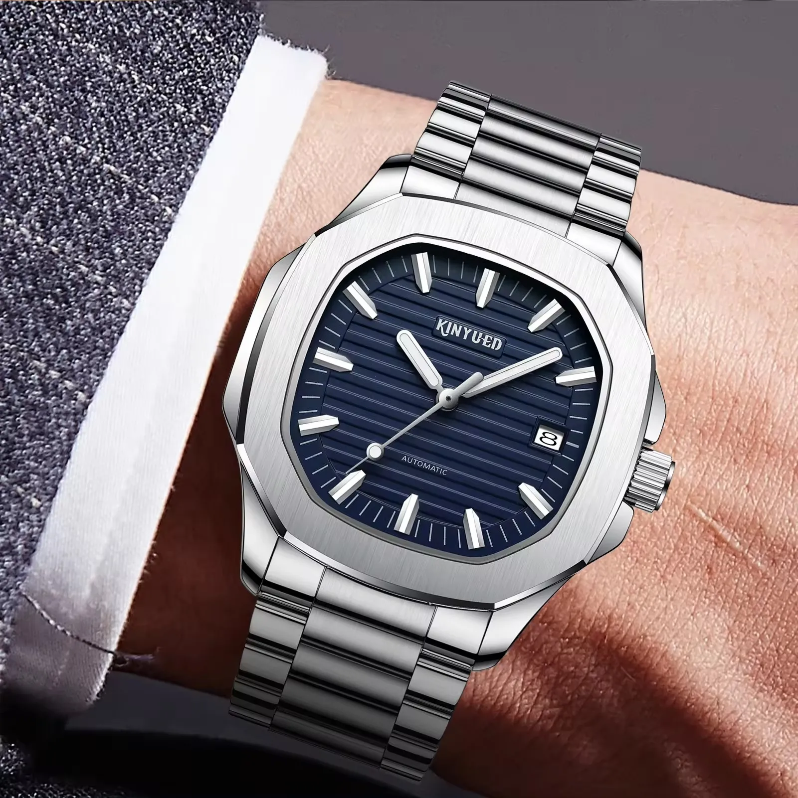 Stainless Free Shipping Automatic Winding Fashion Wrist Mechanical Wristwatch Watches Watch For Men Young Man Machine