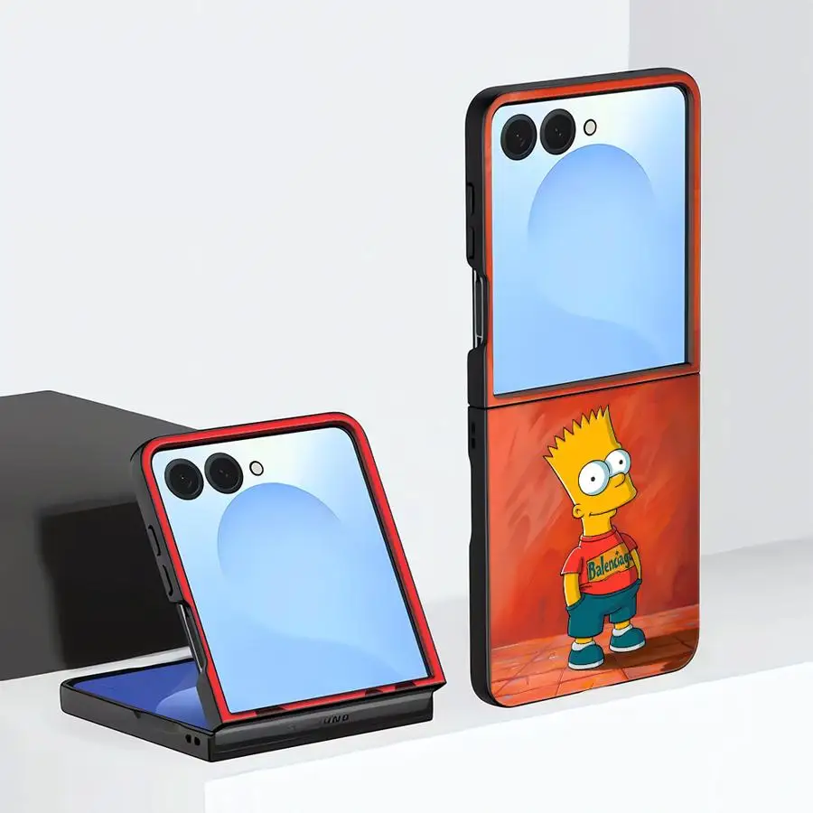 Case for Samsung Galaxy Z Flip8 ZFlip7 FE Z Flip 7 6 5 8 ZFlip3 ZFlip4 ZFlip6 ZFlip5 Phone Funda Cartoon The S-Simpsons Art
