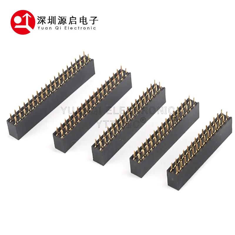10PCS Double Row Pin Female Header Socket Pitch 2.54mm Connector pinheader 2*2/3/4/5/6/7/8/9/10/11/20/21/25/32/40Pin For Arduino