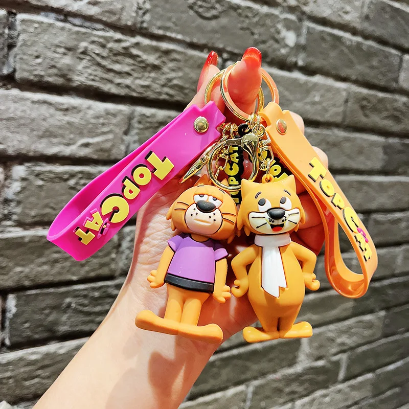 2023Kawaii Cat Keychain Cartoon Anime Key Chain Women Bag Pendant Car Keyring Phone Ornament Jewelry for Girl Birthday Gifts