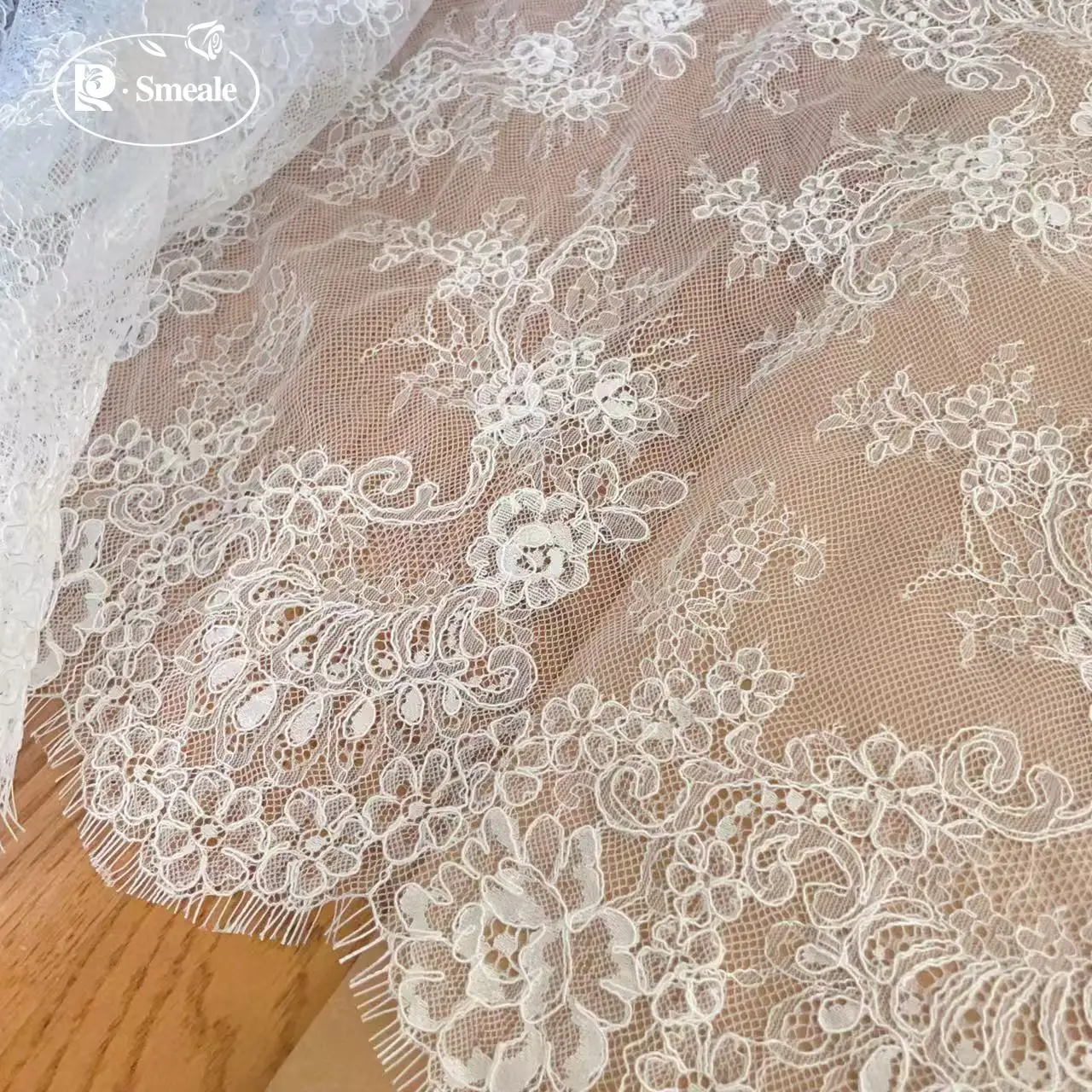 

Кружевная ткань для ресниц 3D Border, ручная работа, аксессуары для свадебного платья, RS5076, ширина 47 см