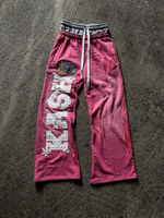 High Street Trendy Pants High Street Ins Trendy Brand Men's and Women's Loose Straight Tube Embroidered Printed Casual Pants