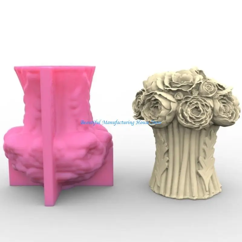 E56A زهرة الورد قوالب السيليكون قالب راتنجات الايبوكسي لتقوم بها بنفسك قوالب شموع الجدول زخرفة صنع أداة لصنع اللوازم الحرفية