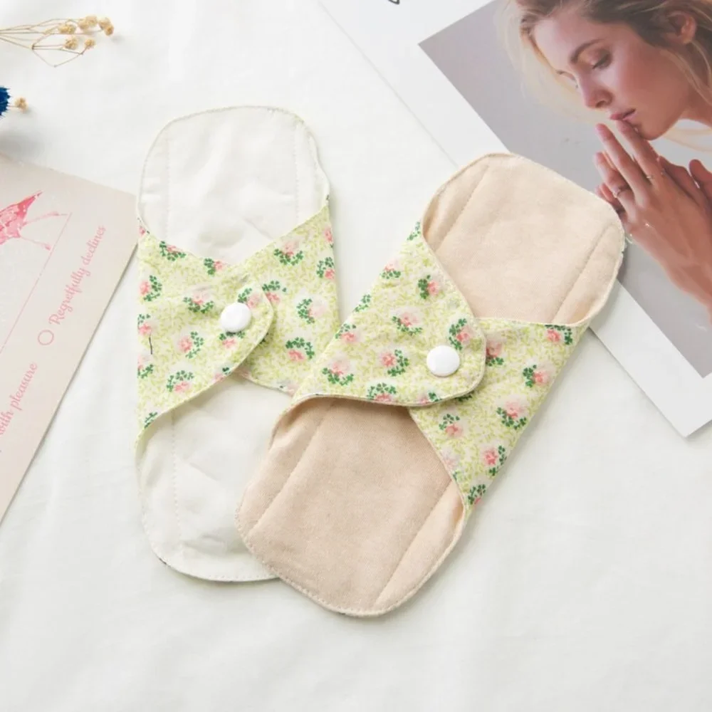 2pcs 20cm Washable Menstrual Pads Reusable Cotton Pads Cloth Women Period Panties Leakproof Pad Panty Liners Feminine Hygiene