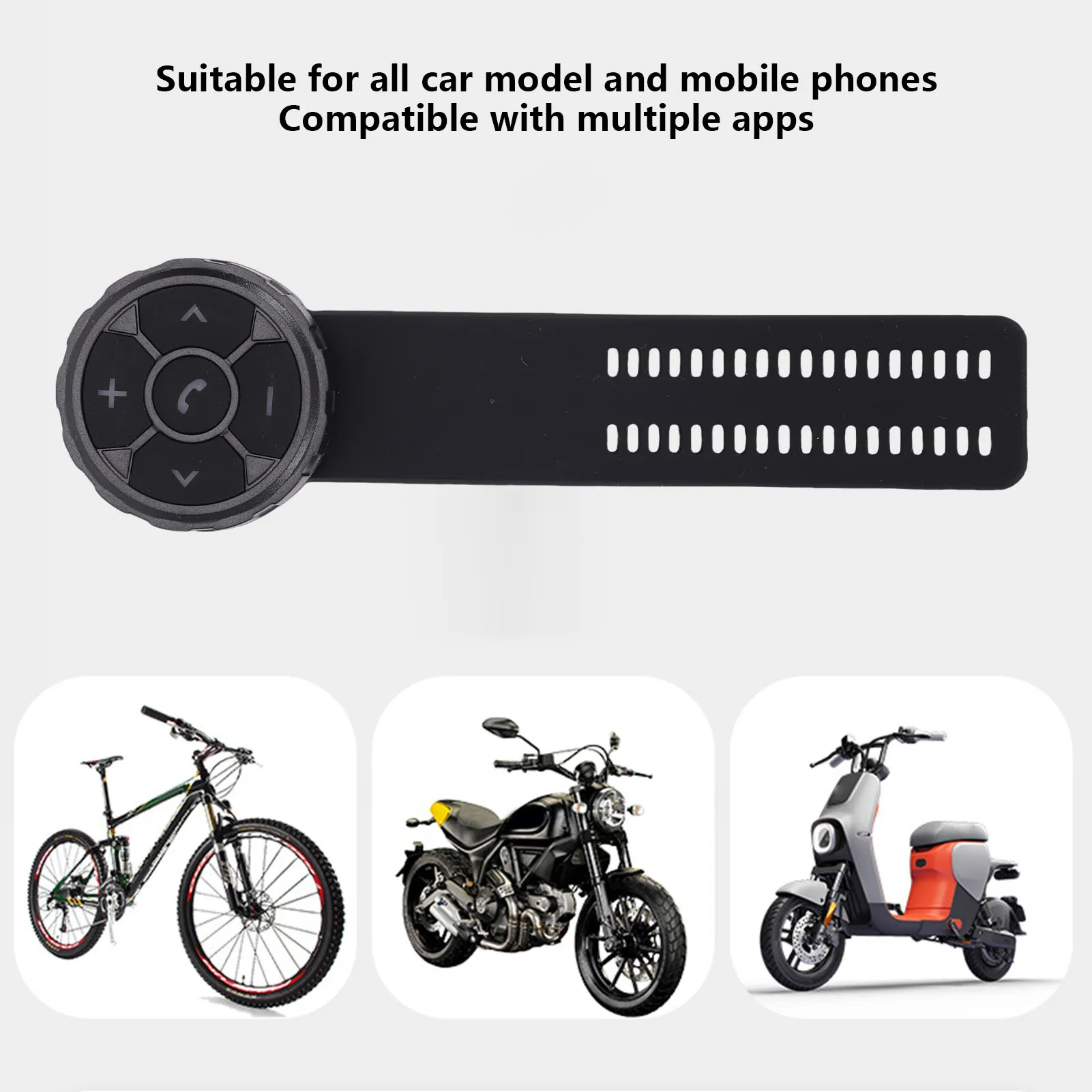 5.3 Media Buttons Remote Control Multifunctional Waterproofing Bike Bar Wireless Music Controller for Motorcycles Cars