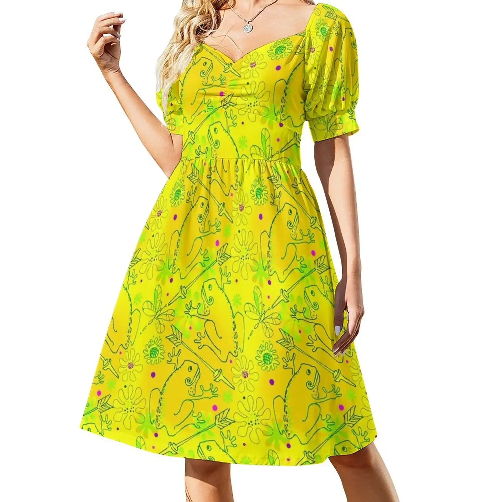 

Princess Frog with an arrow Short-Sleeved Dress Woman clothes dress summer Dress