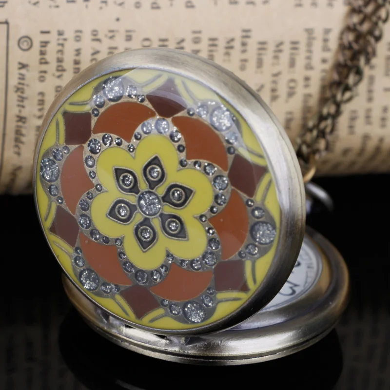 Retro Jade Antique Bronze Pocket Watch for Women Exquisite Gifts Necklace Clock Pendant Watch with Chain Jewelry Accessories