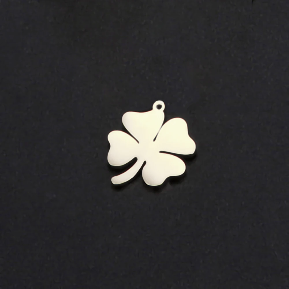 Women Lucky Four-leaf Clover Pendant For Diy Earrings Necklace Stainless Steel Kpop Wedding Jewelry Gift