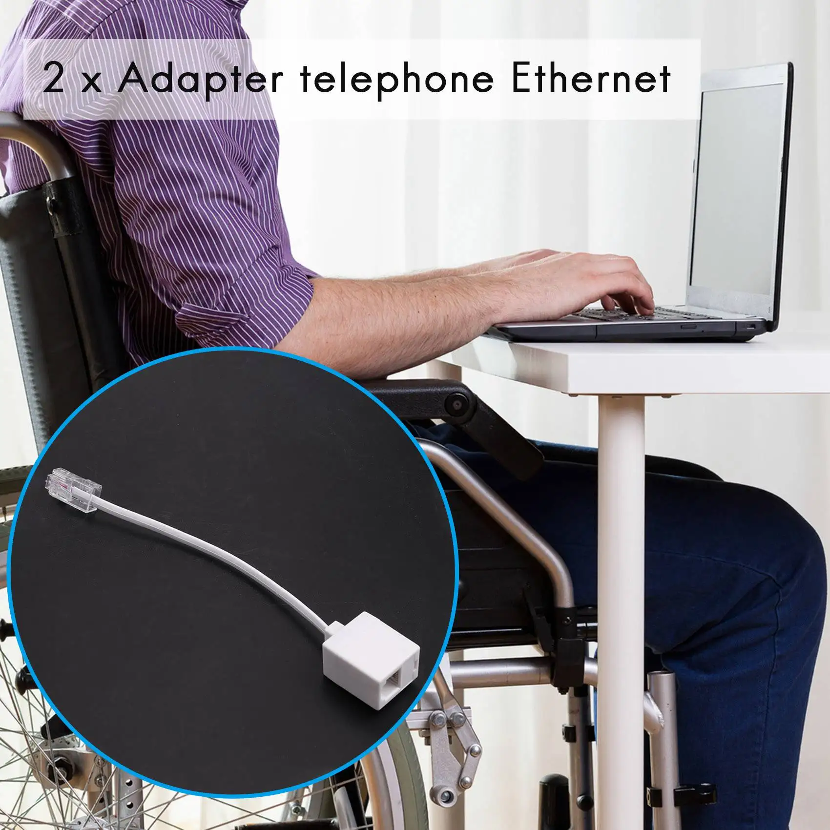 Supernew 2-разъем 8P4C/RJ45 штекер RJ11 6P4C к гнезду M/F Адаптер телефонный Ethernet