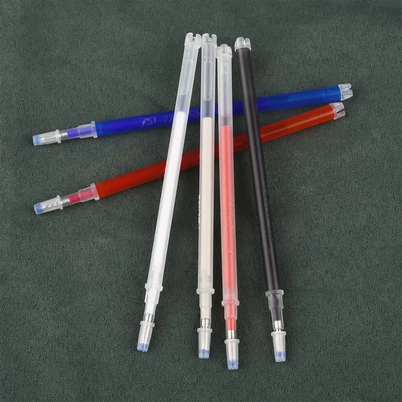 10Pcs Erasable Refill Pens High Temperature Disappearing Fabric Marker Pen For Patchwork Fabric PU Leather Mark Sewing Tool