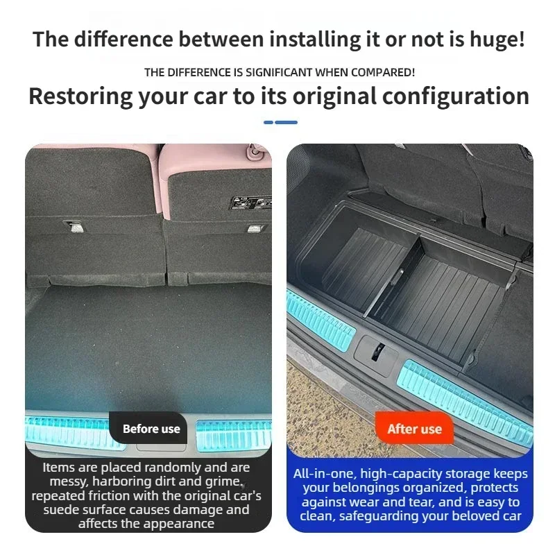 Rear Trunk Storage Box Large Capacity Tailbox Organizer Container Box For Xpeng GX 2026 Interior Tidying Accessories