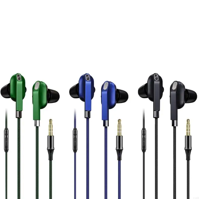 

D46B Corded Earbuds In-Ear Earphones Build-in Microphone 3.5mm Ear Buds for Music