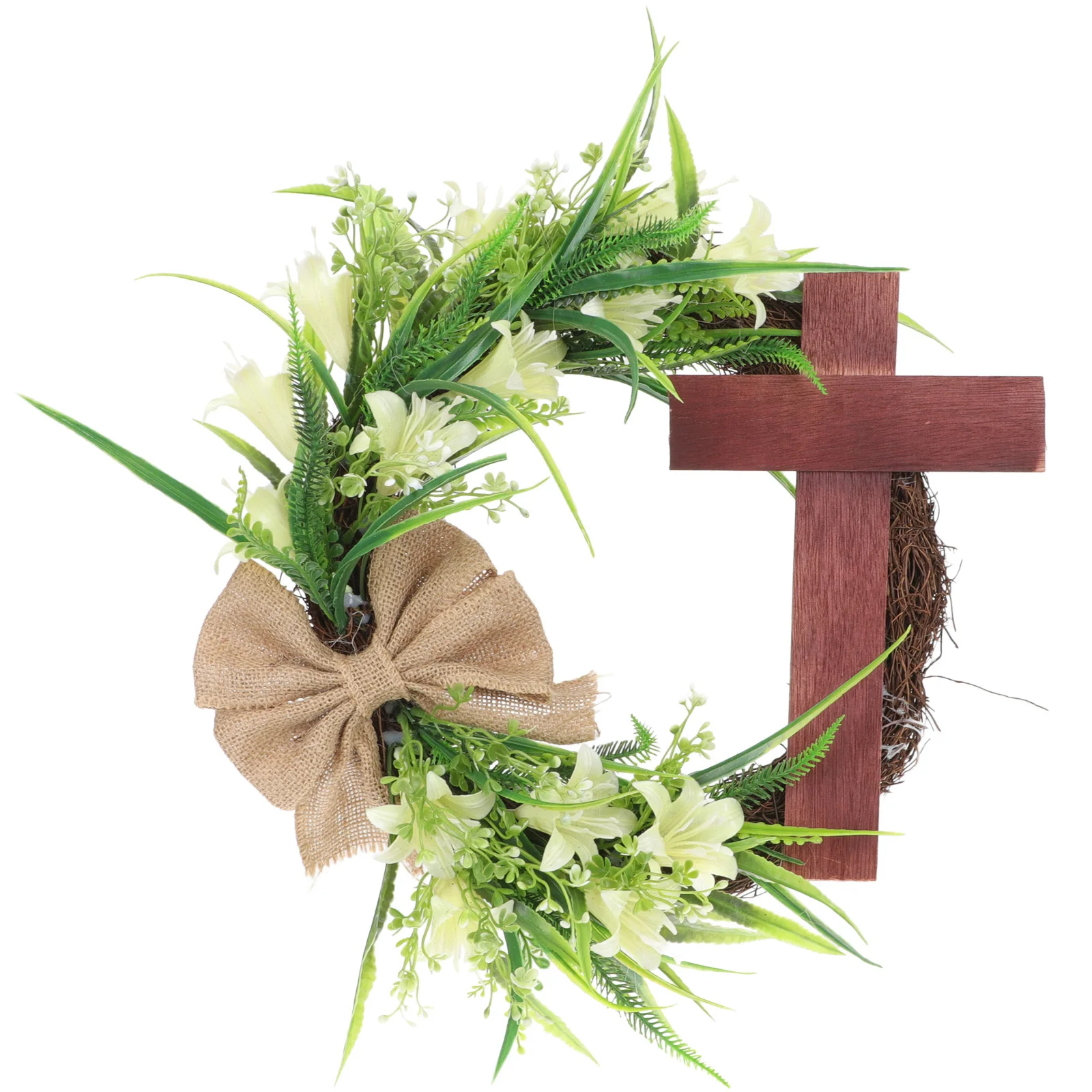 

Easter Wreath Front Door Hanging Cross Bouquet Artificial Flower Scene Decor Easter Party Supplies Festival Decoration