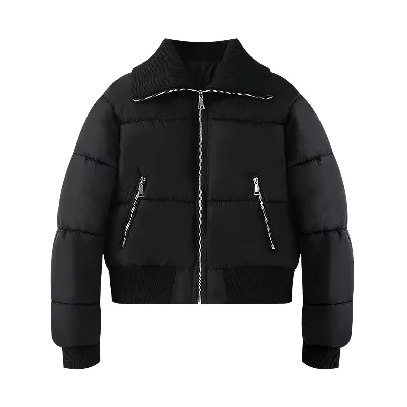 Winter Jackets Women's Thick Warm Coat Black Outwear Solid Long Sleeve Tops Streetwear With Zipper 2024 inszart Jacket Coat Top