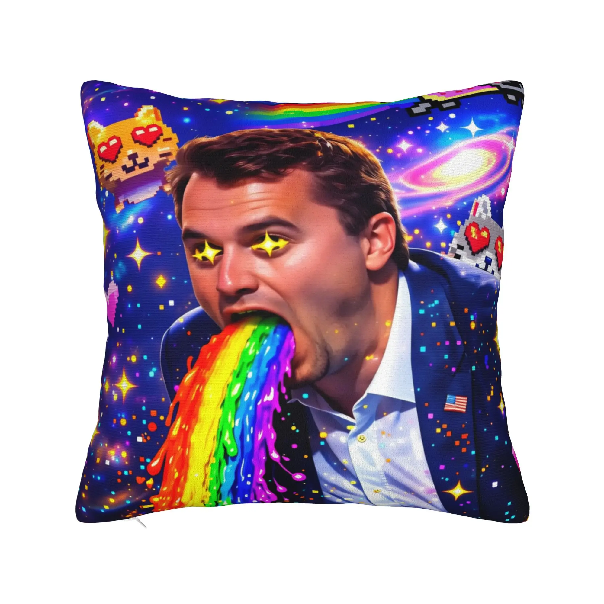 Funny Charlie Kirk Pillow Cover  Square Pillow Case Cushion Cover Kawaii Graphic Pillowcases For Sofa Car Home Decor