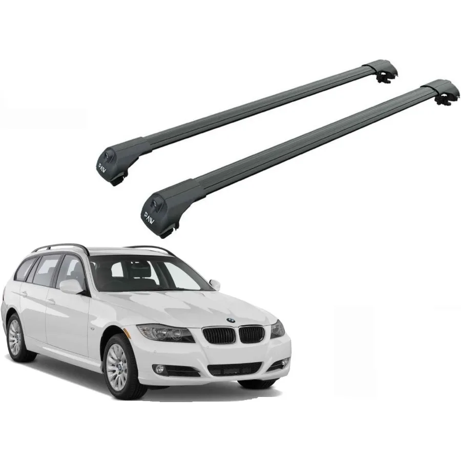 قضبان متقاطعة لرف السقف لعربة BMW 3 Series Touring المتوافقة مع موديلات E36 E46 E91 F31 G21 بسعة تحميل 330 رطل من الألومنيوم TS #1