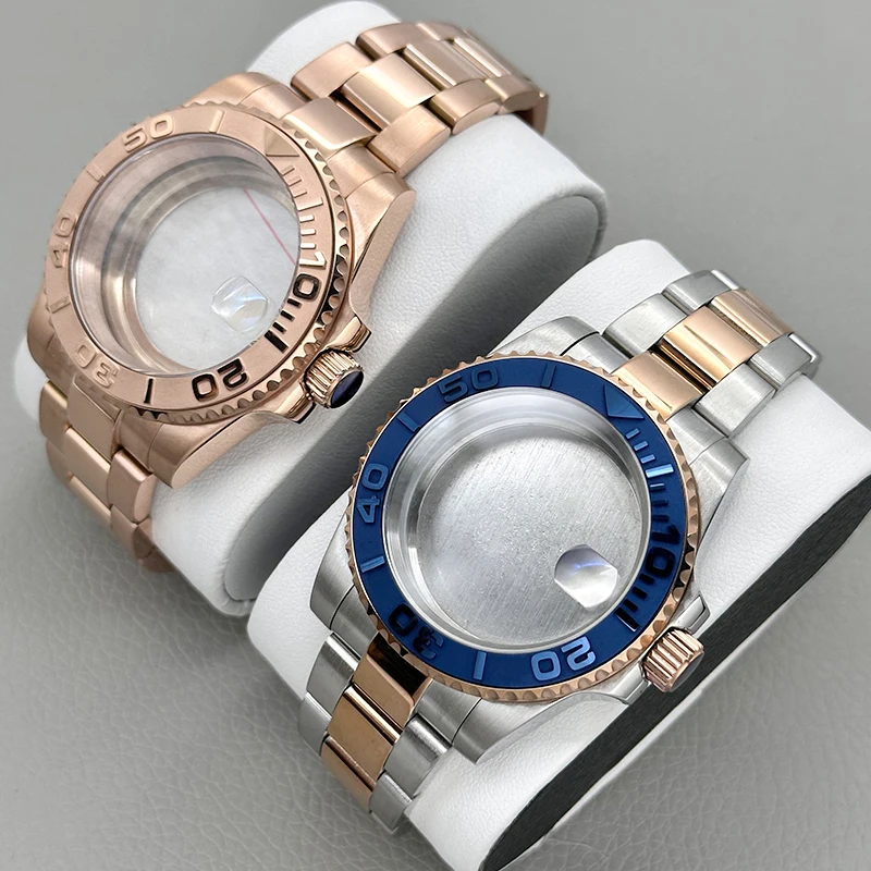 

40mm NH35 Watch Case with Sapphire Crystal Fit for NH34 NH35 NH36 Movement Water-Resistant 28.5mm Dial Sub Case and Bracelet Set