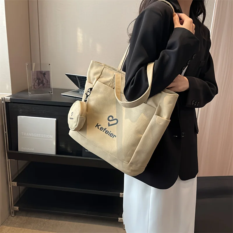 Canvas Tote Bag for Women - Spacious, Versatile, and Durable Shoulder Bag Ideal for College, Everyday Commute, and Work