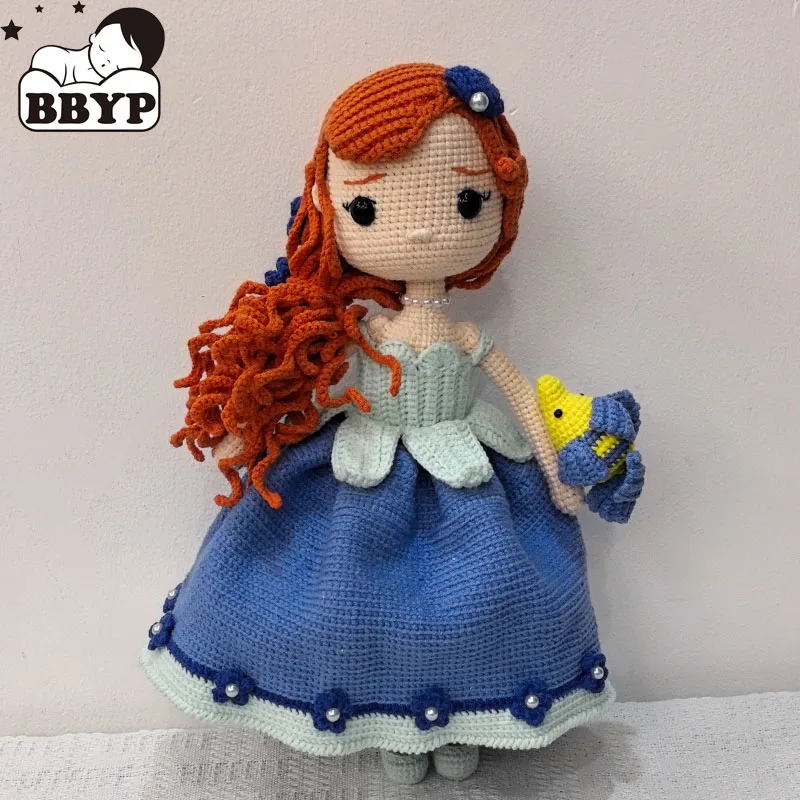 

Hand knitted doll crochet Ariel princess crochet doll home accessories pattern craft toys ornaments