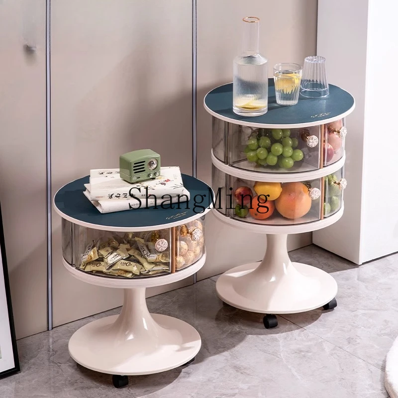 

LXY light luxury living room storage rack mobile double-layer snack storage box