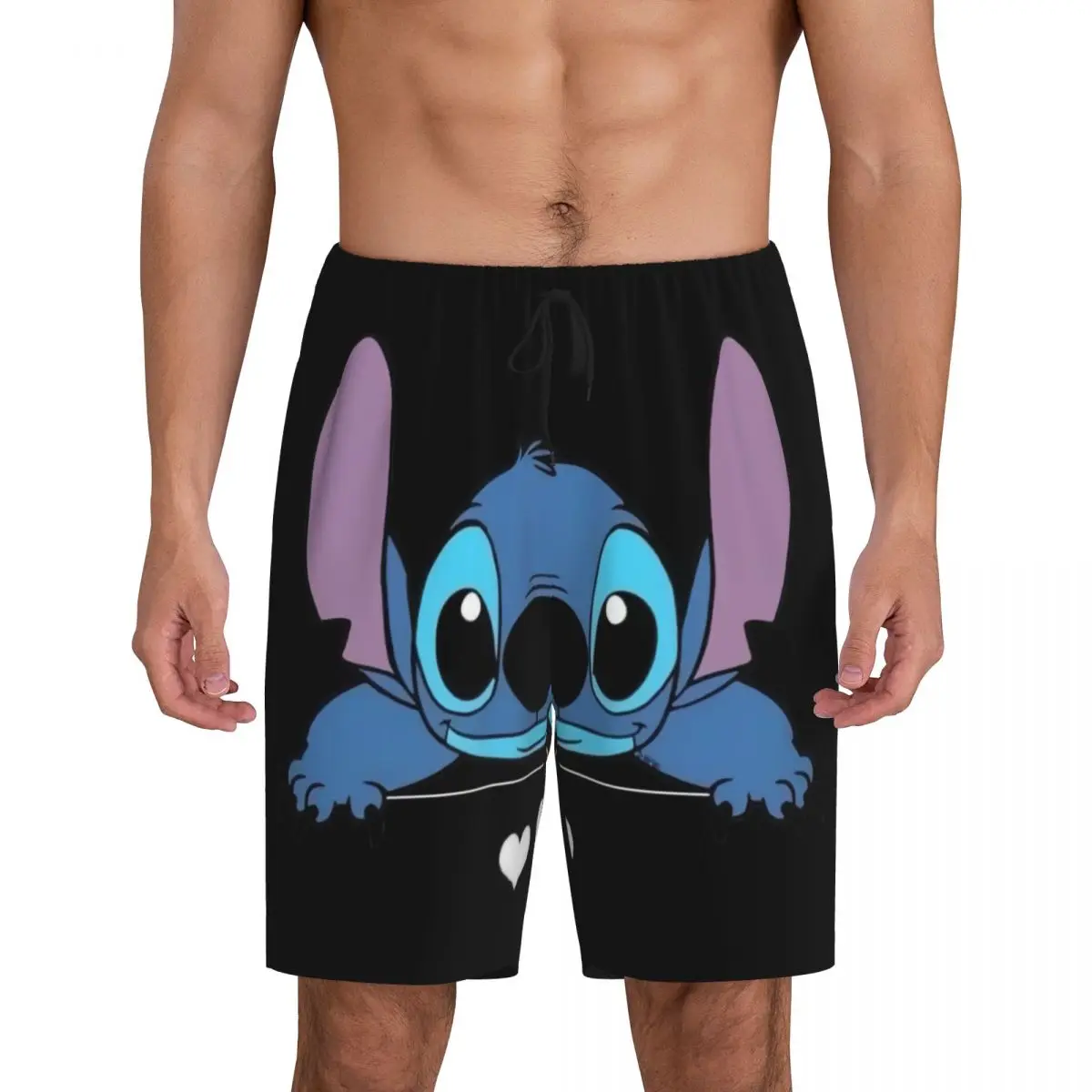 

Custom Lilo Stitch Cartoon Anime Manga Pajama Bottoms Men Lounge Sleep Shorts Drawstring Sleepwear Pjs with Pockets