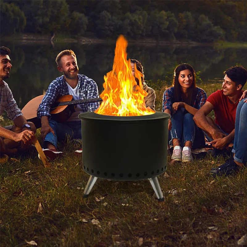 Camping Yard Heating Fireplace Garden Wood Folding Portable Fire Pit 22 Inch BBQ