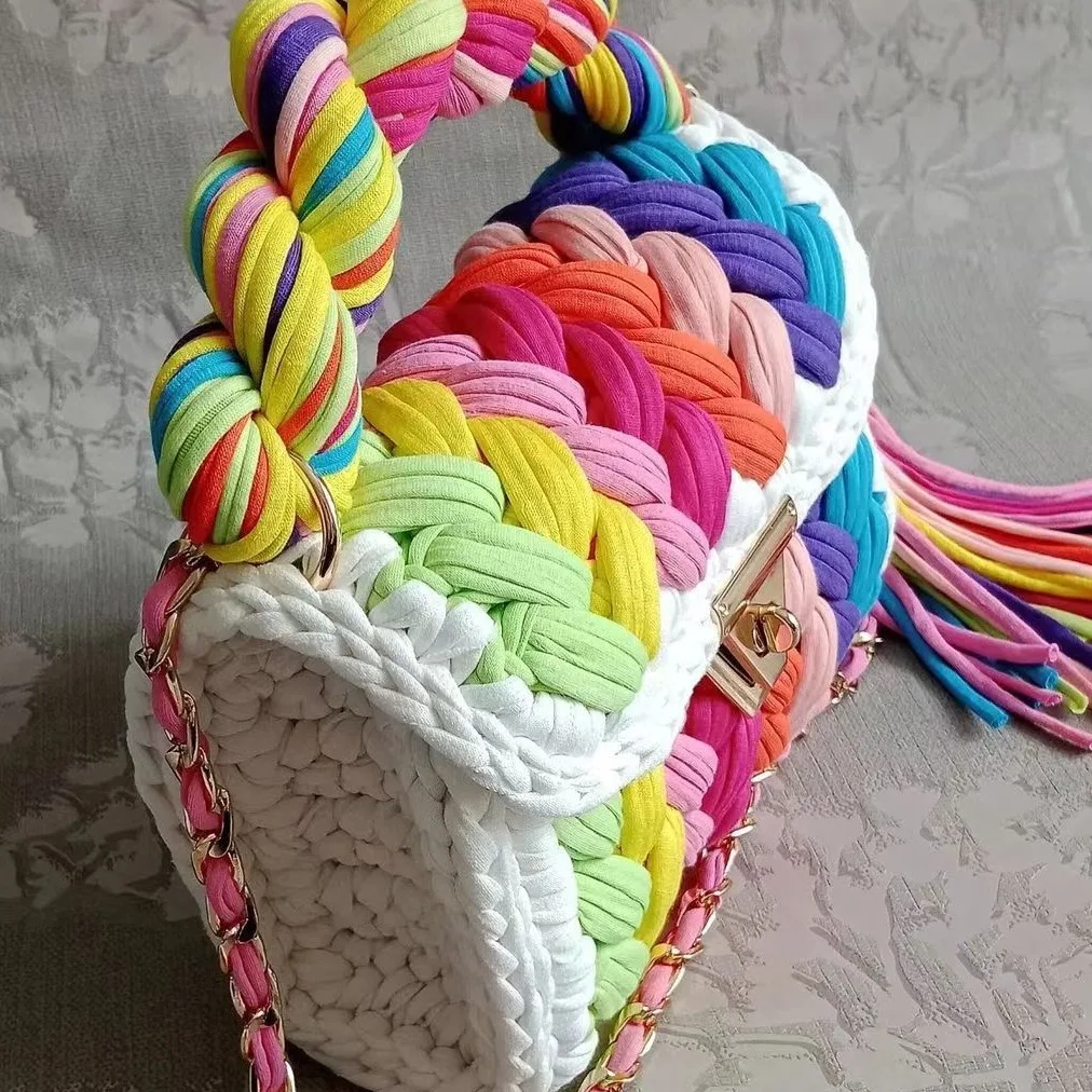 Bolsa De Ombro De Tira De Tecido Artesanal Para Mulheres, Bolsa De Designer De Luxo, Bolsas, Sacolas