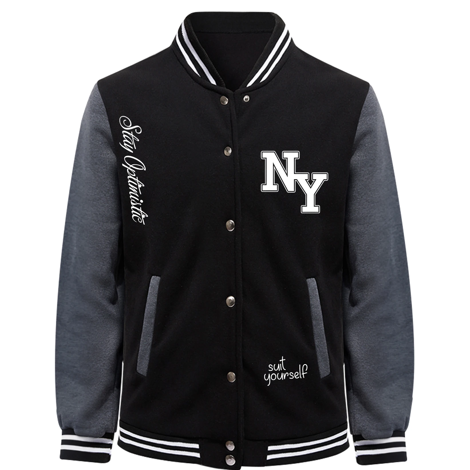 Traje de Nueva York, chaquetas para hombre, nueva ropa creativa, dibujos animados, moda holgada, nueva Jersey de béisbol, Top informal Unisex americano