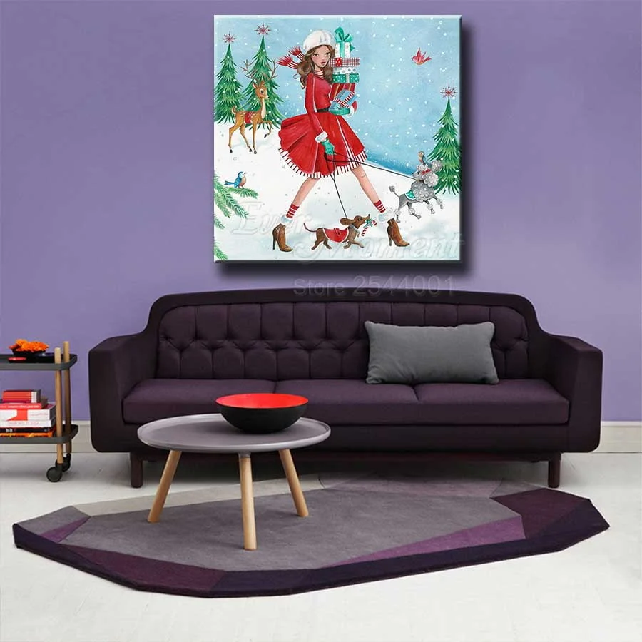 Ever Moment Diamond Painting Cartoon Picture Christmas Girl House Stuff For Home And Decoration 5L523