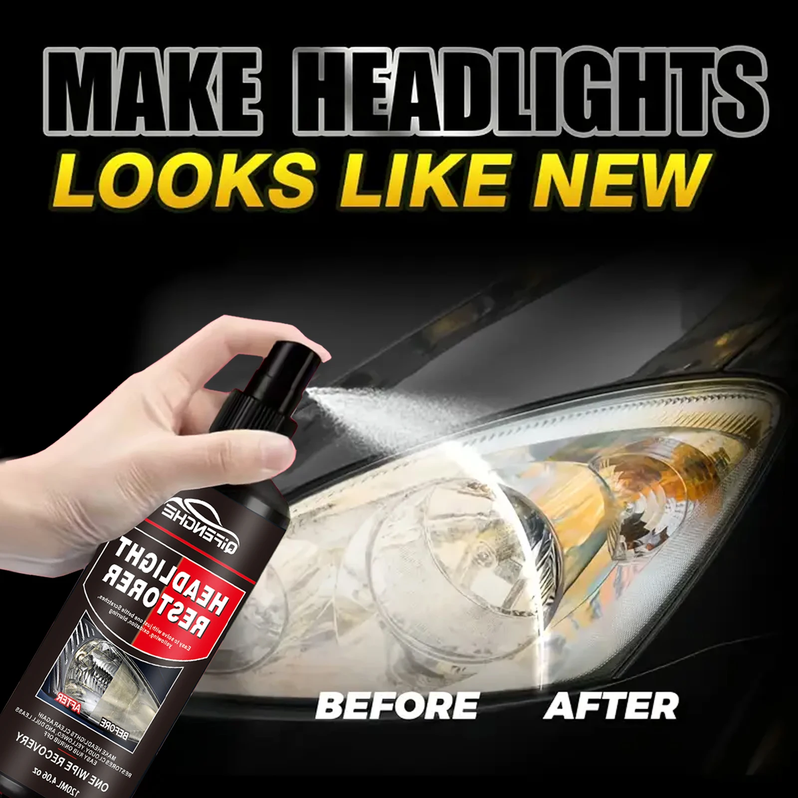 مجموعة ترميم المصابيح الأمامية - حل إصلاح متطور للمصابيح الأمامية الشفافة والمشرقة، يمنع الاصفرار والأكسدة، يدوم طويلاً #2